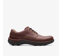 Clarks Nature Three Mahogany Leather Derby Shoes,lace Up In Brown Brown