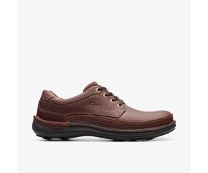 Clarks Nature Three Mahogany Leather Derby Shoes,lace Up In Brown Brown