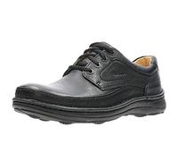 Nature Three Black Leather Derby Shoes Clarks Black 8.5-Wide Fit