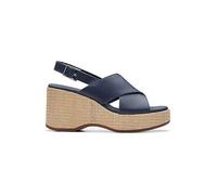 Clarks Navy Leather Manon Wish Sandals Navy