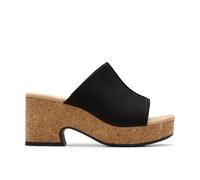 Clarks Nerisa Vine Cork Wedge Sandal BLACK SIZE 6