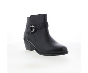 Clarks Neva Buckle 26179799 Womens Black Wide Leather Ankle & Booties Boots