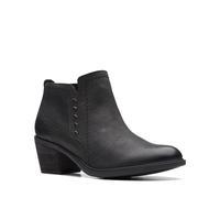 Clarks Neva LO 26175257 Womens Black Leather Zipper Ankle & Booties Boots