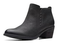 Clarks Neva Women's Taupe Metallic Leather Lo-Boots, Black (Black Leather), 39.5 EU