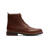 Clarks Newford Lace Bt Tan Leather Mens Brogue Boots 8337-67G in a Plain Leather in Size 7