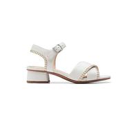 Clarks Off White Leather Serina35 Cross Sandals White