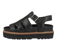 Clarks Womens Orianna Twist Black Leather Flat Sandals
