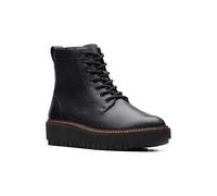 Clarks OriannaW Lace Black Leather Boots Black
