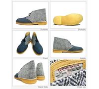 Clarks Originals Mens DESERT BOOT Navy Comb Harris Tweed UK 7,8,9,10,11 F
