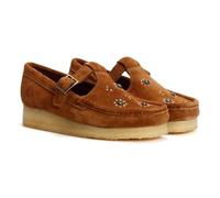 Clarks Originals Wallabee T Bar Suede Women's Brown Shoes - UK 8
