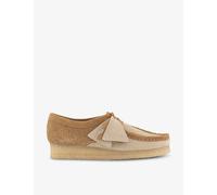 Clarks Originals Womens Mid Tan Combi Wallabee Logo-tag Suede Shoes Eur 36 / 3 Uk Women