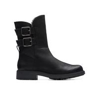 Clarks Orinoco 2 Buckle Patent Boots In Black Warmlined Standard Fit Size 8
