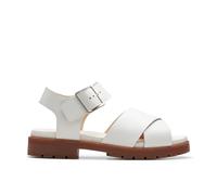 Clarks Women's Orinoco Cross Sandal, Off White Lea, 3 UK