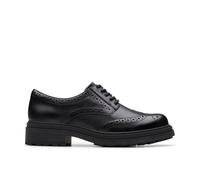 Clarks Orinoco3 Derby Black Leather Derby Shoes,lace Up Black 6-Wide Fit
