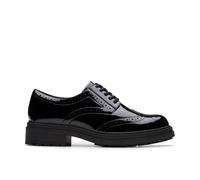 (Black, UK 5.5) Ladies Clarks Chunky Sole Brogue Lace Up Shoes Orinoco3 Derby - E Fit