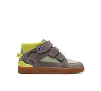 Clarks Oslo Play K Sneaker, Grey/Green, 2 UK