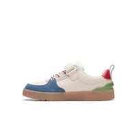 Clarks Oslo Vibe K Sneaker, White/Blue, 8.5 UK