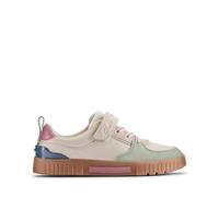 Clarks Oslo Vibe K. Sneaker, White/Pink, 7 UK