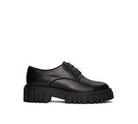 Clarks Womens Page Walk Black Leather Derby Shoes Leather Casual