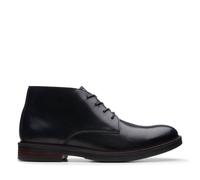 Clarks Men's Paulson Mid Black Leather Ankle Boots, Chukka Boots, Lace Up | Size: 7.5-Standard Fit Clarks Black 7.5-Standard Fit