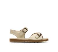 Clarks Playsun Kid Off-White Leather Flat Sandals in White | Size: 7.5-Standard Fit Clarks White 7.5-Standard Fit