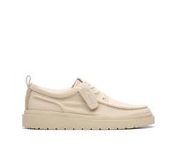 Clarks Polden Moc Mens Off White Canvas, 6.5