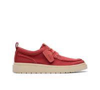 Clarks Polden Moc Red Canvas Lace Up Red