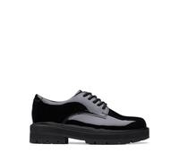 Clarks Prague Lace Older Black Patent Brogues, Lace Up, School Shoes | Size: 2-Standard Fit Clarks Black 2-Standard Fit