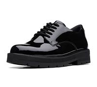 Clarks Prague Lace Y Girls Senior School Shoes 6.5 Black Patent