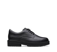 Clarks Prague Lace Youth Black Leather Brogues | Size: 4-Wide Fit Clarks Black 4-Wide Fit