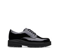 Clarks Prague Lace Y Girls Senior School Shoes 6.5 Black Patent