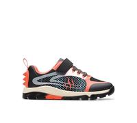 Clarks Premium Boys Steggy2 Fly Sneaker, Black Orange, 2 UK Child