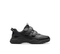Clarks Premium FeatherShine K Sneaker, Black, 1.5 UK Child