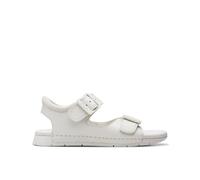 Clarks Premium Girls Baha Beach K. Flat Sandal, White, 1 UK