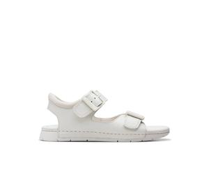 Clarks Premium Girls Baha Beach K. Flat Sandal, White, 2 UK