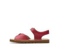 Clarks Premium PlaysunReef K. Flat Sandal, Red Leather, 8 UK
