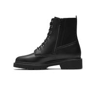 Clarks Premium Women's Lauryl West Combat Boot, Black Leather, 4 UK