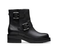 Clarks Women's Rebelle Buckle Black Leather Ankle Boots | Size: 5-Standard Fit Clarks Black 5-Standard Fit