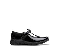 Clarks Kids Redla Gem T-bar Strap Patent Leather Shoe, Black, Size 12.5 Younger Black
