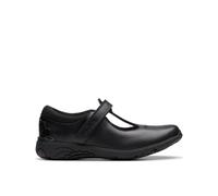 Clarks Relda Gem Kid Black Leather T Bar Shoes, Riptape, School Shoes | Size: 12.5-Narrow Fit Clarks Black 12.5-Narrow Fit
