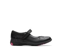 Clarks Relda Wish Kid Black Leather Mary Jane, Riptape, School Shoes | Size: 2.5-Extra Wide Fit Clarks Black 2.5-Extra Wide Fit