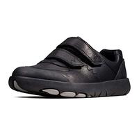 Clarks Rex Pace Toddler Leather Shoes in Black Narrow Fit Size 9