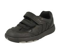 Clarks Rex Stride K Childrens Black Leather, 11.5