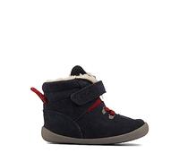 Clarks Roamer Snug Toddler Suede Boots In Navy Standard Fit Size 3
