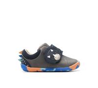 Clarks Roamer Tri Toddler Leather Shoes in Grey/Blue Size 4.5