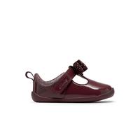Clarks Roamer Trim T. Burgundy Pat Girls First Shoes 4 UK