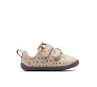 Clarks Roamer Wish Toddler Off-White Print Pre Walker, Trainers, Riptape in White | Size: 2-Wide Fit Clarks White 2-Wide Fit