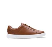 Clarks Romsey Lace Tan Leather Lace Up,trainers In Brown Brown 6-Standard Fit