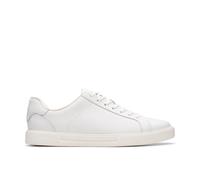 Clarks Romsey Lace White Leather Trainers,lace Up White