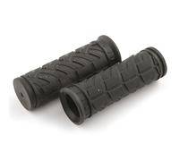 Clarks Rubber Grips - Pair of 90mm Easy-Fit Rubber Bike Handlebar Grips with Cushioned Grip and Black End Caps